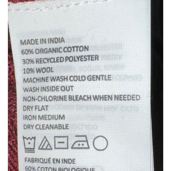 prAna Milani V-Neck Sweater Maroon stripe, Size Medium organic cotton - Picture 3 of 5